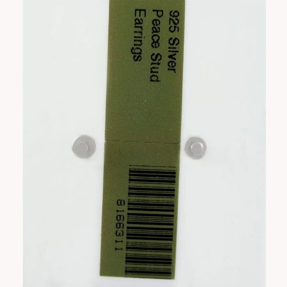 Peace Design Stud Earrings .925 Silver - Picture 4 of 4